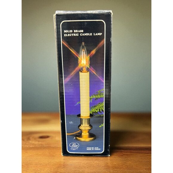 Vintage Brass Candle Plug in Switch Light Christmas New 10" - Picture 1 of 8